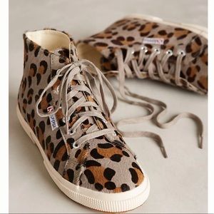 Superga ponyhair leopard print hightops size 38
